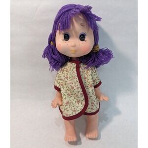Vintage 1980's Gum Drop Doll Eugene Doll 10" Purple Yarn Hair Toy Collector